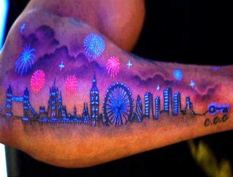 Uv Ink Blacklight Tattoo Designs Absolutely Badass Uv London Skyline