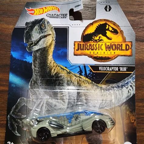 Mattel Jurassic World Dominion Hot Wheels Velociraptor Blue Dinosaur Car Toy 995 Picclick