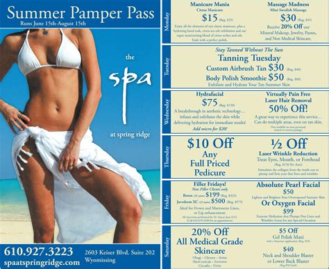 Summer Spa At Spring Ridge Specials Medspa Wyomissing Spa Treatyourself Skincare