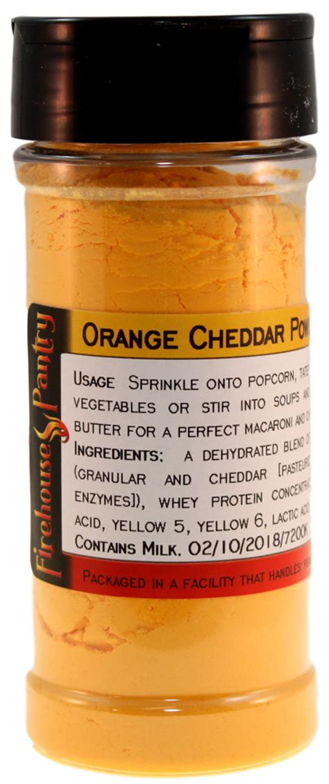 Orange Cheddar Cheese Sprinkles In A Spice Jar At