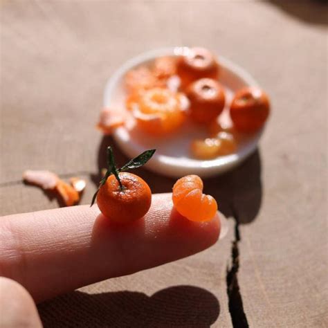 Miniature Tangerine Dollhouse Food Food For Dollhouse Mini Etsy