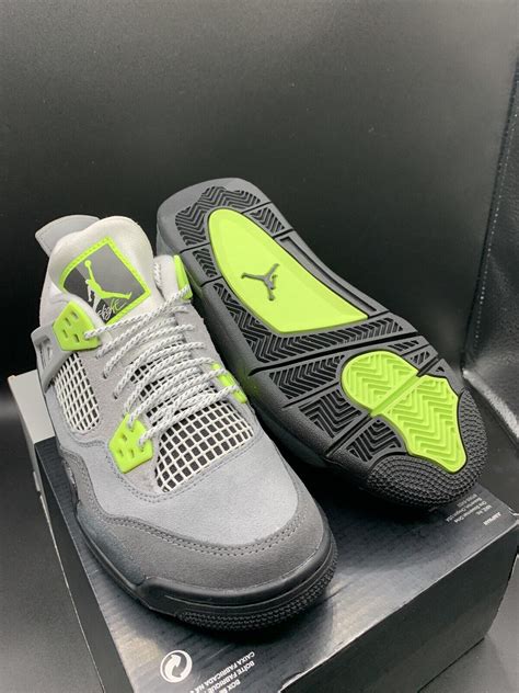 Nike Air Jordan 4 Retro Se Cool Grey Neon Women Sz 6 Men Sz 45y