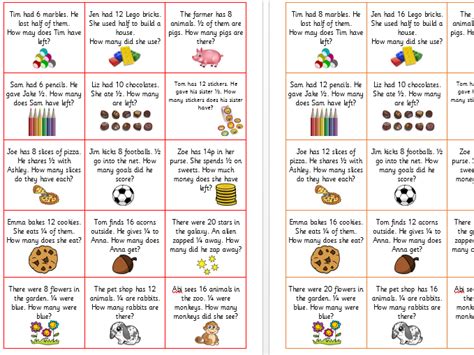 Fractions Word Problems Year 1 Differentiated Teaching Resources