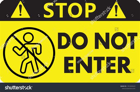 Stop Do Not Enter Danger Warning Stock Vector Royalty Free 1781849423