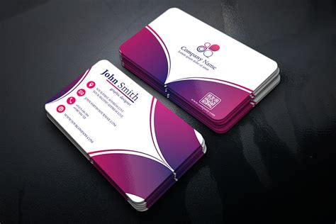 Abstract Business Card Design With 2 Different Colors 153630