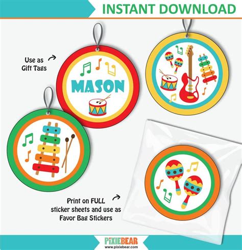 Music Cupcake Toppers Printable Music Party Toppers And Etsy