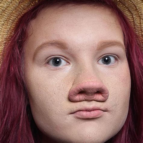 Prosthetic Pig Nose Application Makeup Nose Pig Prostetics Fake