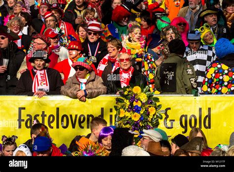 Germany Cologne Carnival Shrove Monday Procession Spectators On A