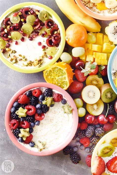 Greek Yogurt Bowls With Fruit And Toppings ⋆ Sprinkle Some Fun