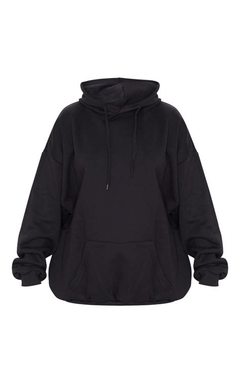 black ultimate oversized hoodie prettylittlething ksa