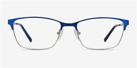 Cascade Rectangle Blue Full Rim Eyeglasses Eyebuydirect