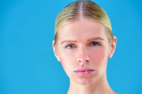 Beauty Woman Face Portrait Beautiful Spa Model Girl With Perfect Fresh Clean Skin Stock Image