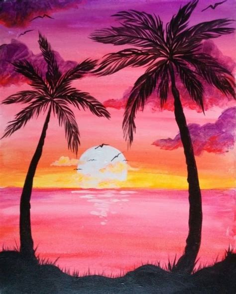 How to select the right colors. Easy Canvas Painting Ideas For Beginners | Sunset painting, Easy canvas painting, Canvas painting
