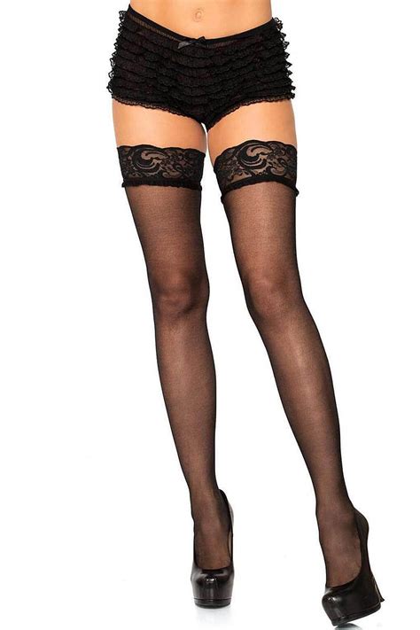 Lace Top Sheer Thigh Highs By Leg Avenue Foxy Lingerie