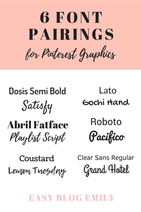 6 Of The Best Canva Font Pairings For Pins Font Pairing Graphic