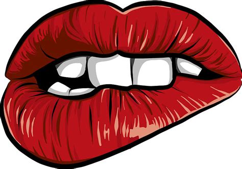 Sexy Woman Cartoon Mounth With Red Lips Digital Art By Dean Zangirolami