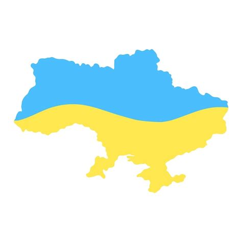 Mapa De Ucrania En Colores De La Bandera Ucraniana Ilustración