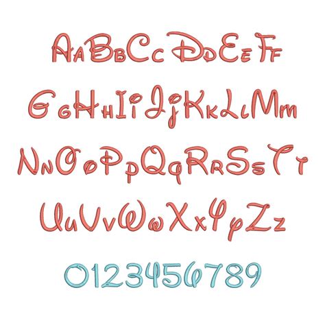 2 Size Small Disney Font Embroidery Fonts Bx 9 Formats Etsy