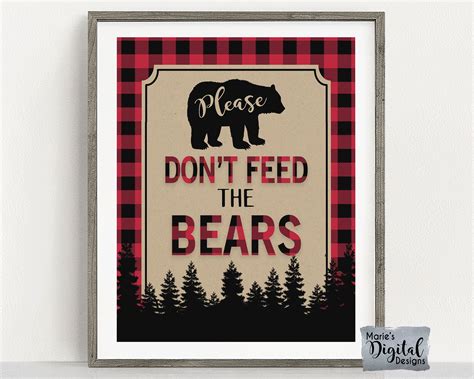 Instant Download Please Dont Feed The Bears Printable Etsy Canada