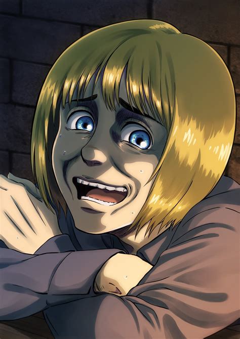 Share with your friends this shingeki. Attack on Titan Creepy Armin Official Art by Wit Studio ...