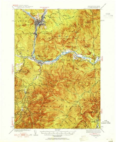 Gorham New Hampshire 1937 1955 Usgs Old Topo Map Reprint 15x15 Me