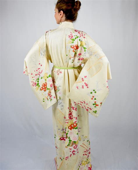 Silk Kimono For Women Japanese Silk Kimono Robe With Fancy Embroidery Including Hand Braided