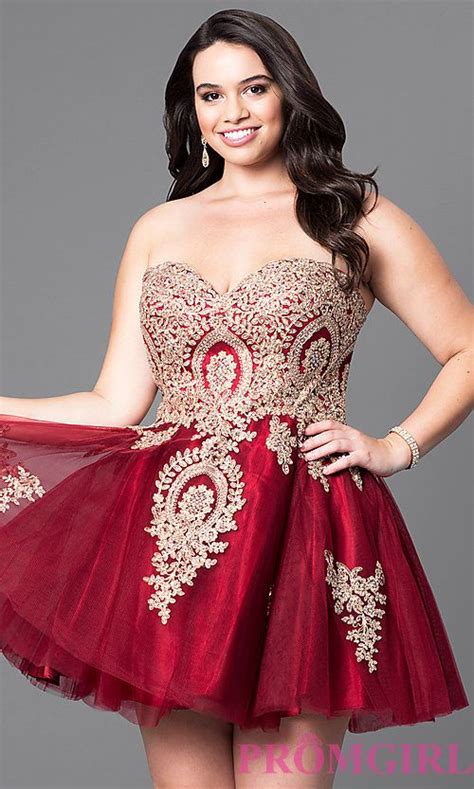 Plus Size Strapless Short Homecoming Dress Plus Size Homecoming