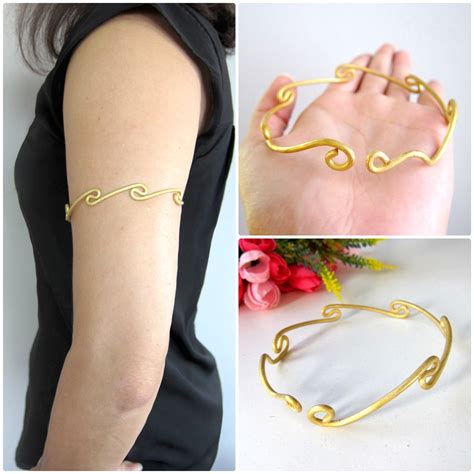Golden Brass Ivy Upper Arm Bracelet Armlet Pahurad Bangle For The Arm