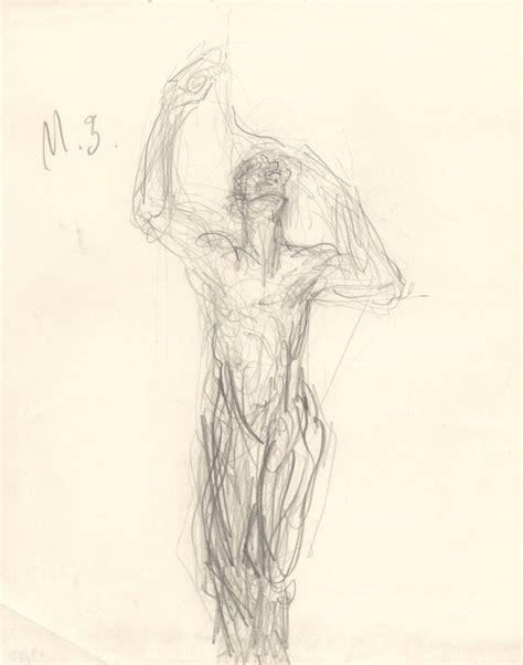 Sketch For A Sculpture Of A Standing Male Figure Works Of Art Ra