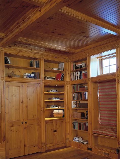 What works with knotty pine paneling. Family Room in Knotty Pine - Coffered Ceiling (With images ...