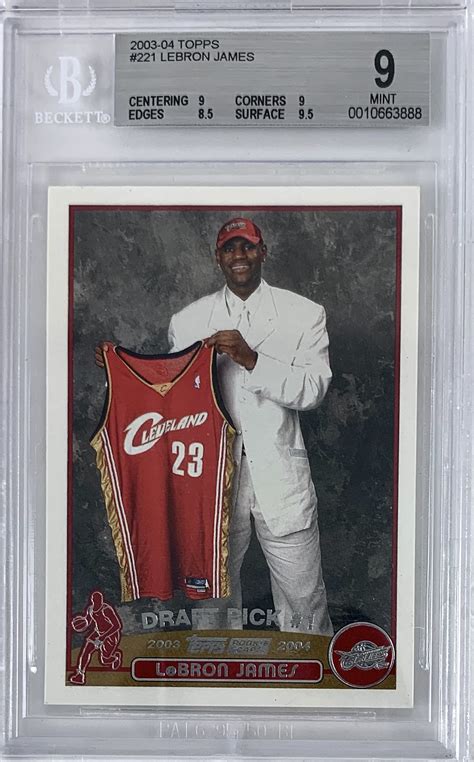 Costs are estimated, final cost based on closing value. Lot Detail - Lebron James 2003-04 Topps Rookie Card (#221) :: BGS Graded MINT 9