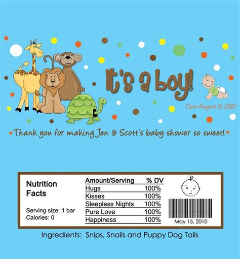Free Printable Baby Shower Candy Bar Wrapper Templates

