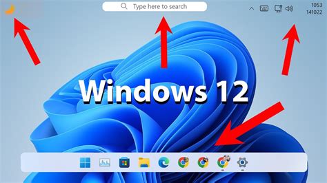 First Look At Windows 12 Floating Taskbar Search And Taskbar Icons At