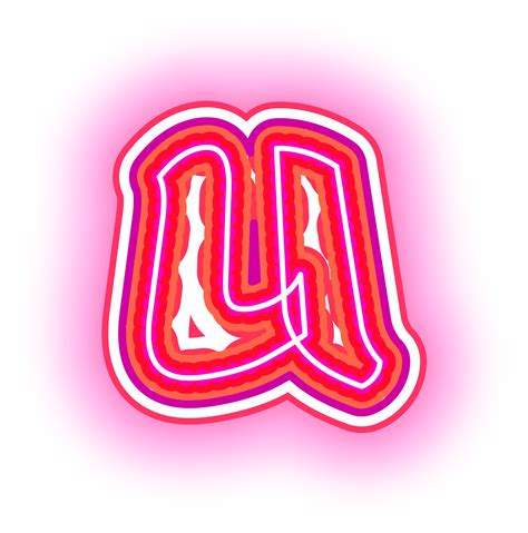 Pink Neon Letters U Logo 33559569 Png