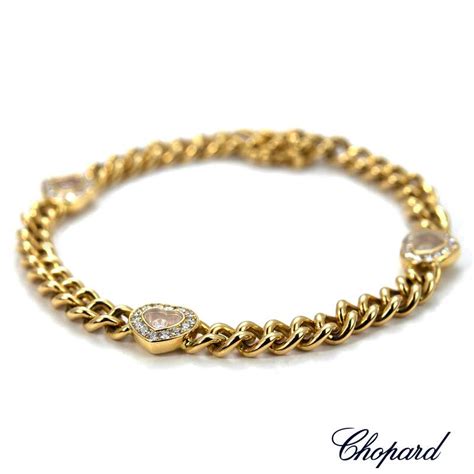 Chopard 18ct Yellow Gold Happy Diamonds Heart Bracelet Rich Diamonds