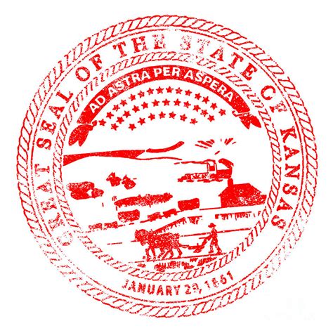 Kansas Seal Rubber Stamp Digital Art By Bigalbaloo Stock Fine Art America