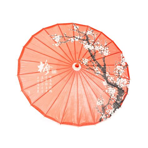 Rainproof Handmade Chinese Oiled Paper Umbrella Parasol 33 Plum Blossom