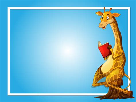 Print this template and play. Border template with giraffe reading - Download Free ...