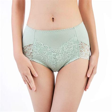 Blloobeell 4piece Womens Cotton Underwear Sexy Lacy High Mid Rise Ladies Lingerie Large Size