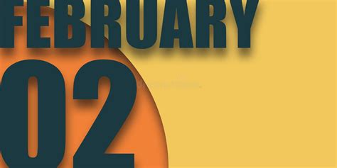 February 2nd Day 2 Of Monthillustration Of Date Inscription On Orange