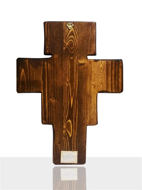 Crocifisso di San Damiano in legno con foglia oro 22x17cm - Ukubu