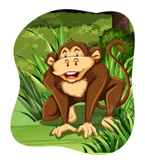 Monkey Clipart On White Background Vector, Clipart, On White