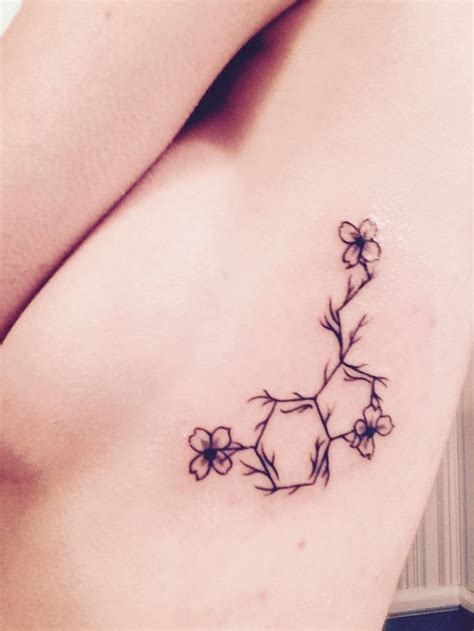 Meaningful Tattoos Ideas Serotonin Molecule Tattoo Flower Tattoo