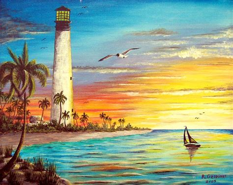 Gallery wrap canvas, framed fine art prints, framed canvas art Acrylic Lighthouse paintings