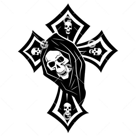 Grim Reaper Skull Cross Svg Svged