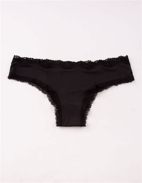 full tilt lace trim black cheeky panties black tillys