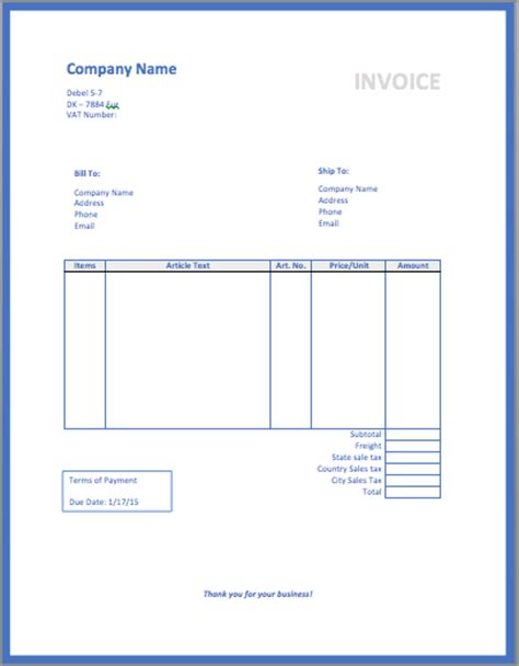 41 Free Business Invoice Template Word