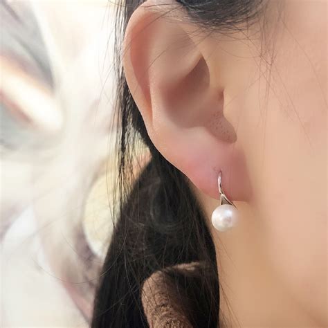 Mm Japanese White Color Akoya Pearl Earring Stud Small Pearl Earrings
