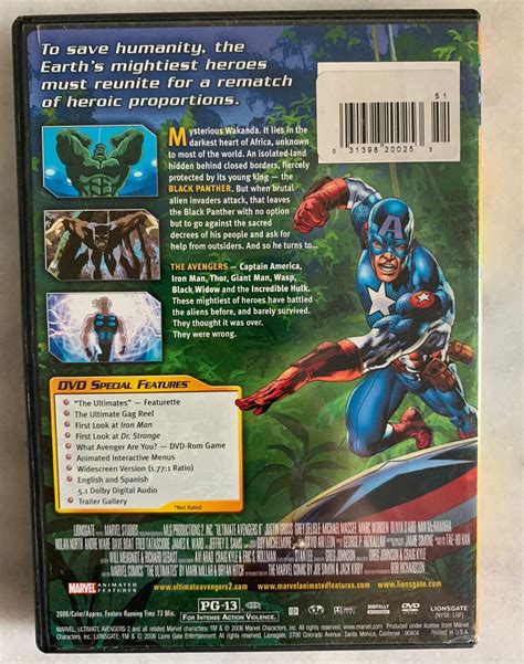 Ultimate Avengers 2 Rise Of The Panther Dvd 2006 Justin Gross
