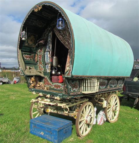 The Traditional Horse Drawn Wagons Used By British Romani The Vintage